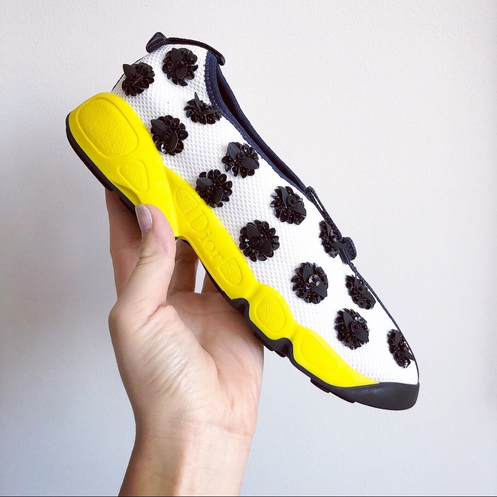 Christian Dior fusion Black White Flower Sneaker - Picture 2 of 5